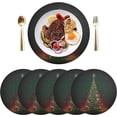 thumbnail image 3 of GZHJMY Christmas Tree Round Placemats Set of 1, Non-Slip PVC Table Mats Washable Heat Resistant Place Mats for Kitchen Dining Table Christmas Home Decor, 15.4 Inch Table Mat, 3 of 7