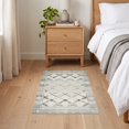 thumbnail image 3 of ODIKA 2'x3' Ultra-Soft Accent Mat, Extra Abstract Large Geometric Minimalist Border Neutral Grey None Washable, Bare feet friendly, Easy Care Indoor rug for Bedside, Footrest, 3 of 7