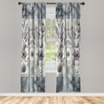 thumbnail image 3 of Ambesonne Geometric Floral Curtains 2 Panel Set, Futurist Flowers, Pair of - 28" x 63", Ceil Blue Laurel Green, 3 of 4