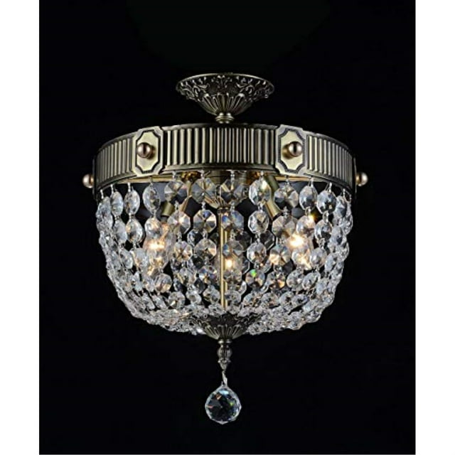 CWI Lighting Brass 3 Light Bowl Flush Mount With Antique Brass Finish