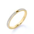thumbnail image 1 of Modern - .50 ct - Round Brilliant Cut Moissanite - Pave Set - Wedding Band - Stackable Ring - 18K Yellow Gold over Silver, 1 of 4