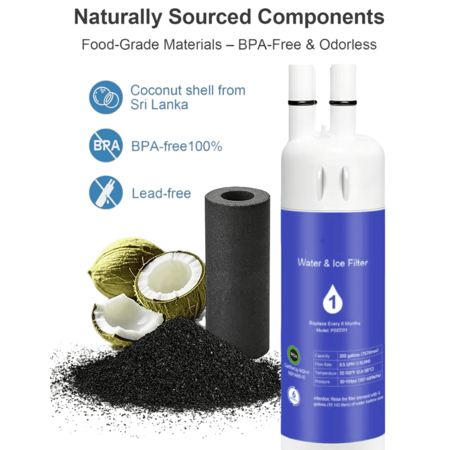 W10295370A Water Filter Replacement Compatible with EDR1RXD1 WHR1RXD1 P8RFWB2L P4RFWB 46-9081 46-9930, 3-Pack