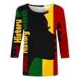 thumbnail image 4 of Bibifish Womens T-Shirts Casual Black History Month Print Crew Neck Loose 3/4 Sleeve Tee Tops Comfortable Trendy Daily Wear Tee Tops, 4 of 5