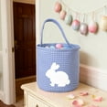 thumbnail image 5 of Taicans Easter Bunny Basket Bags,Rabbit Bucket Tote for Easter Egg Hunts Decorations Candy Gifts Storage,Plaid Canvas Storage Basket,Large 9.1x8.9x8.9in Storage Basket for Easter Decorations‌, 5 of 5