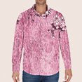 thumbnail image 2 of Raeneomay Long Sleeve Shirts for Men Printed Long Sleeved Button Up Lapel Top, 2 of 5