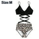 thumbnail image 2 of Conjunto de bikini de cintura alta de dos piezas para mujer, trajes de baño con push-up, cuello halter, parte inferior con control de abdomen, trajes de baño, 2 of 5