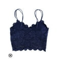 thumbnail image 5 of Luxtrada Womens Sexy Lace Floral Half Camisole Padded Bra Sexy Spaghetti Strap Bra Top V-Neck Bustier Crop Top (Blue,L), 5 of 7