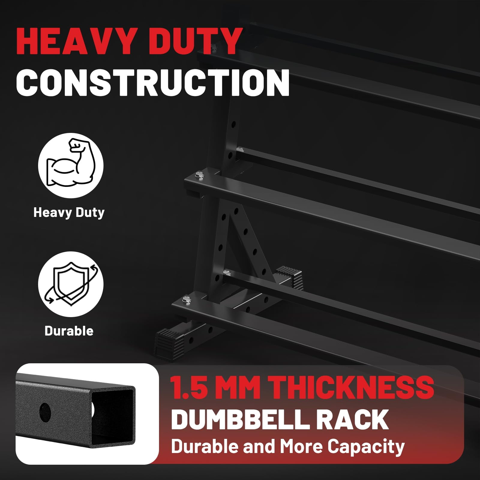 ROALW Hex Dumbbell 440 lb Set with Rack, Rubber Encased Free Weight with Weight Storage Racks, Multiple Weight Options for Home Gym and Fitness