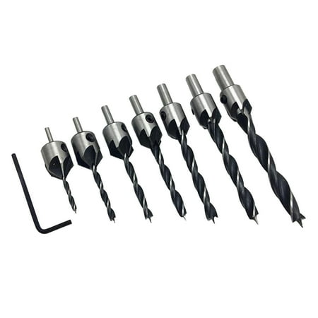 

7 PCS Drill Bit Set Drill Adjustable Carpentry Reamer with One Hex Key Hand Wrench A