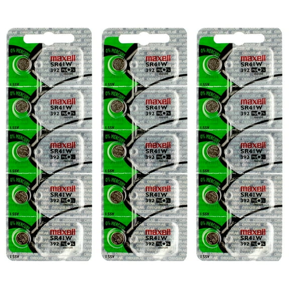 3x 5PK  Maxell Silver Oxide Watch Battery SR41W High Drain Replaces 392
