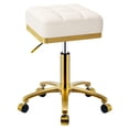 thumbnail image 1 of Taburete rodante CAEBK con asiento ajustable chapado en oro de 33 cm, 1 of 7