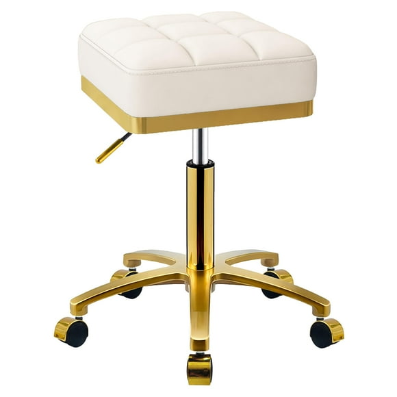 Taburete rodante CAEBK con asiento ajustable chapado en oro de 33 cm