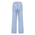 thumbnail image 3 of Fangasis Men Trousers Elastic Waist Pants Drawstring Sweatpants Mens Comfy Long Fashion Work Lounge Light Blue M, 3 of 9