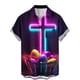 thumbnail image 2 of Ceisia Easter Graphic Print Shirt Men's Relaxed Fit Short Sleeve Button-Down Casual Top with Pocket Multicolor XXL Gifts, 2 of 4
