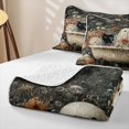 thumbnail image 4 of Erosebridal Cute Bath Ghost Twin Quilt Set, Boho Autumn Floral Twin Coverlet Set for Boys Girls, Neutral Brown White Orange, 2 Pieces 1 Bedspread and 1 Pillowcase, 4 of 7