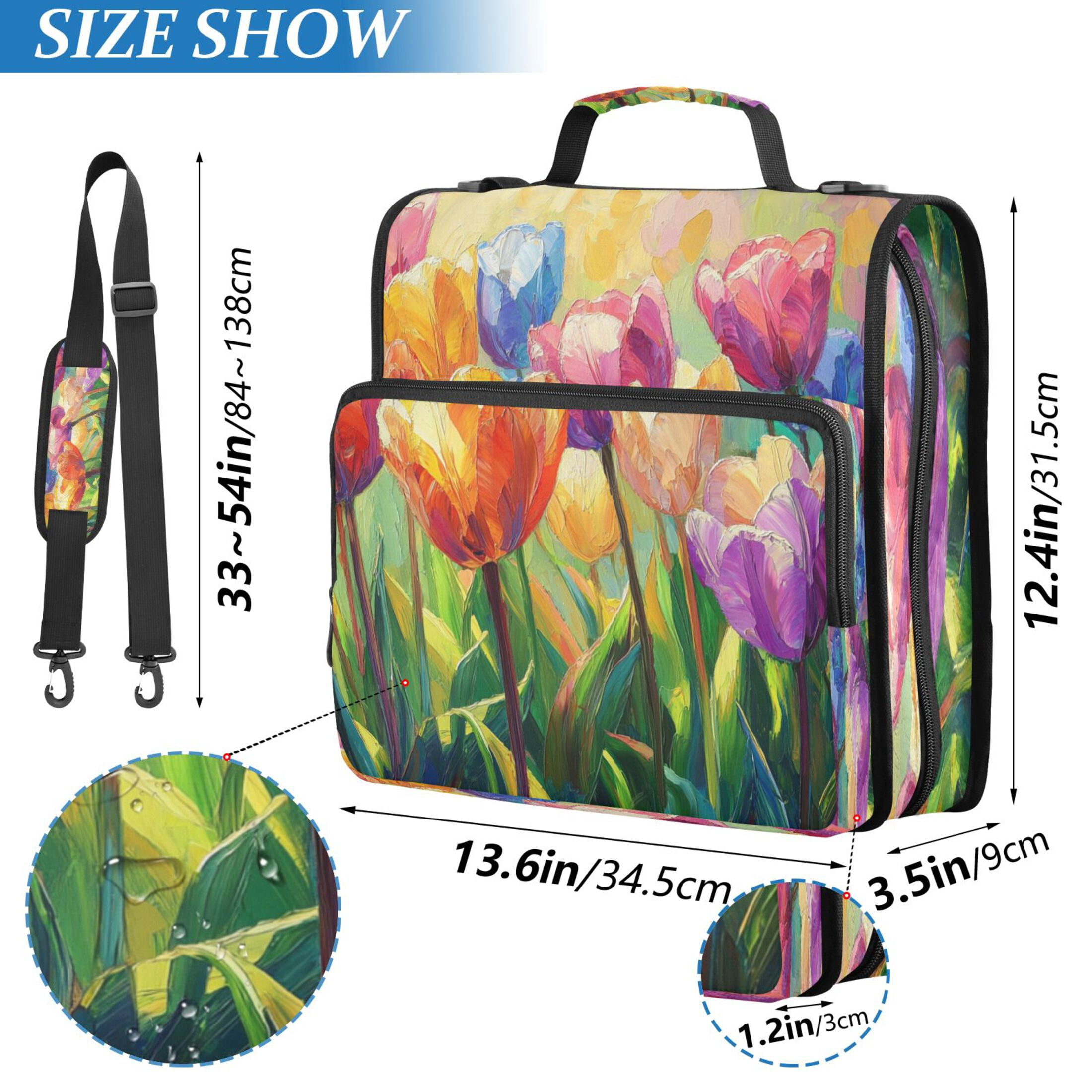 YAZAOO Zipper Binder trapper keeper Documents Organized Design Blossom & Berry Mosaic Printed