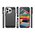 thumbnail image 3 of PANDACO Black Brushed Metal Case for iPhone 15 Pro Max, 3 of 4