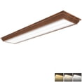 thumbnail image 1 of FAITHSAIL 4FT LED Light Fixture with 3000K/4000K/5000K CCT Selectable Dimmable 4 Foot LED Linear with Wooden Look 50W 5500LM Flush Mount Ceiling Wraparound for Kitchen, Bedroom, Laundry, 1 of 8