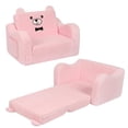 thumbnail image 1 of Sillas para niños MOMCAYWEX, sofá sherpa suave 2 en 1 para niños pequeños, rosa, 1 of 6