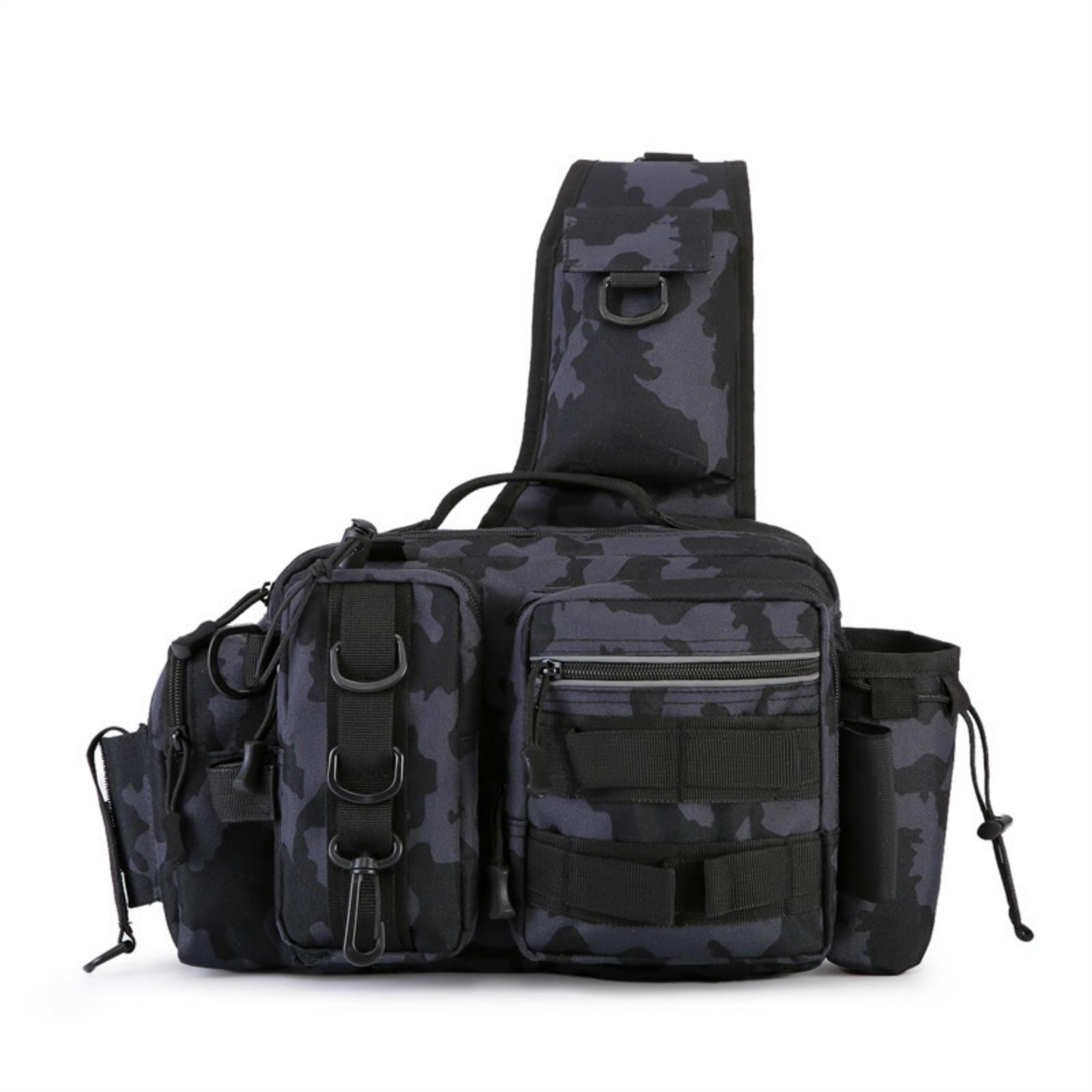 QccHieUs Fishing Shoulder Tackle Bag Long-Lasting Shoulder Fishing Tackle Bag Lightweight Gray