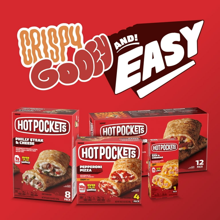 Hot Pockets Four Cheese Pizza Sandwich Snacks, 34 oz, 8 Pack