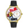 Firefighter Black Padded Leather And Goldtone Watch