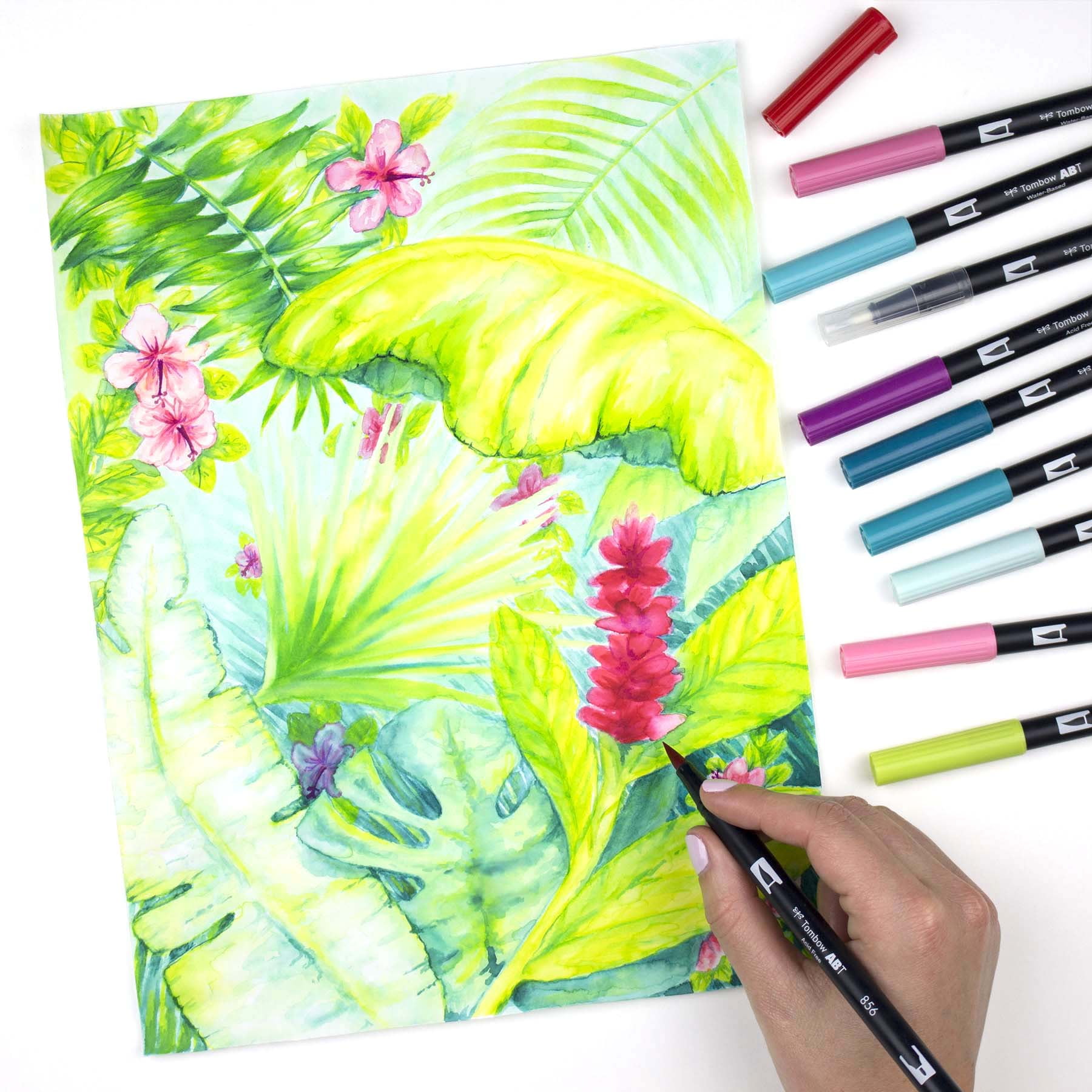 Tombow Tropical Palette Dual Brush Pens, 6 Packs: 10 ct. (60 total)