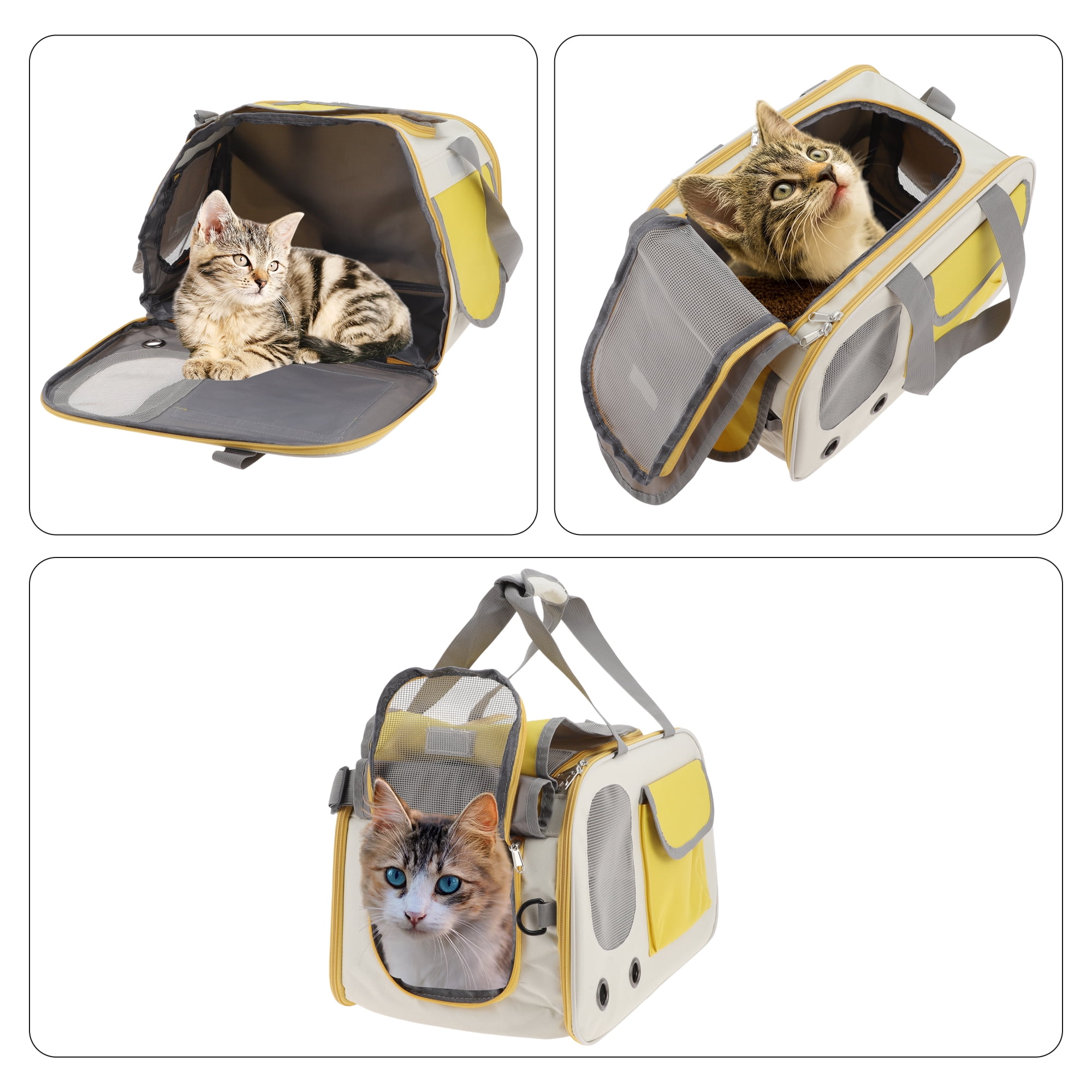 Unique Bargains Pet Carrier Bag Foldable Transport Box Breathable Pet Bag