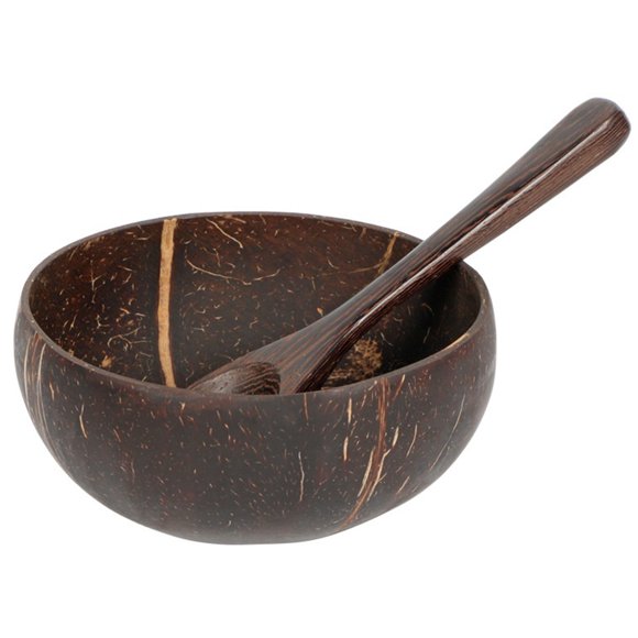 Coconut Bowl Natural Handmade - Reusable Smoothie Bowl Salad Bowl with Spoon