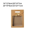 thumbnail image 3 of Wosthever Ventana abierta Decoración Bolsa de regalo Kraft Tote Favores de fiesta Galletas de boda Envoltura de dulces Bolsa con asa Almacenamiento y organización del hogar 32*23*11cm Wosthever HA081317-04, 3 of 6