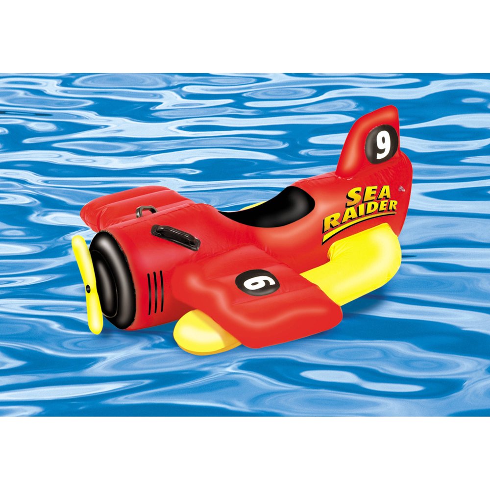Swimline Vinyl Searaider Sea Plane Kiddie RideOn Pool Toys, Red