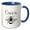 Blue/White, variant on 3drose, Queen Bee. Black Script and Bee Clipart on a White Background., 11oz Mug