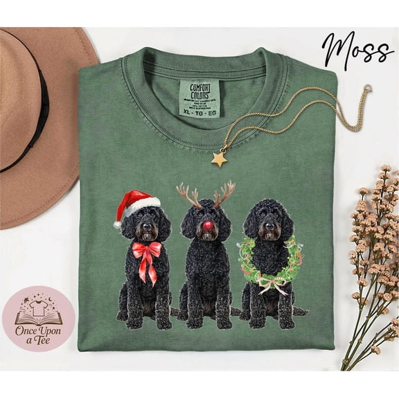 Christmas Dog T-Shirt, Christmas Black Goldendoodle Tee, Cute Doodle Mom Tee, Winter Golden Doodle Mom Shirt
