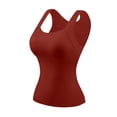 thumbnail image 7 of YUANxueke Plus Size Tank Tops with Built in Bra for Women Seamless Sleeveless Square Neck Camisole Casual Slim Fit Tops, 7 of 7