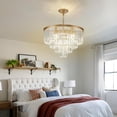 thumbnail image 6 of Depuley 23" Modern Crystal Chandelier Ceiling Light 4-Tier Luxury Chandeliers Gold Round Pendant Light Fixture Adjustable for Living Room Dining Bedroom Hallway, E12 Bulbs Included, 6 of 7