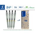 thumbnail image 1 of 4 retractable and refillable ballpoint pens in recycled plastic Medium tips., 1 of 2
