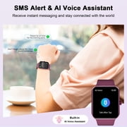 Blackview Smart Watch for Women, Bluetooth Calling, AI Voice Assistant, Fitness Tracker with 100+ Sports Modes, IP68 Water Resistant, Custom Watch Faces, Compatible with Android & iPhone, Red