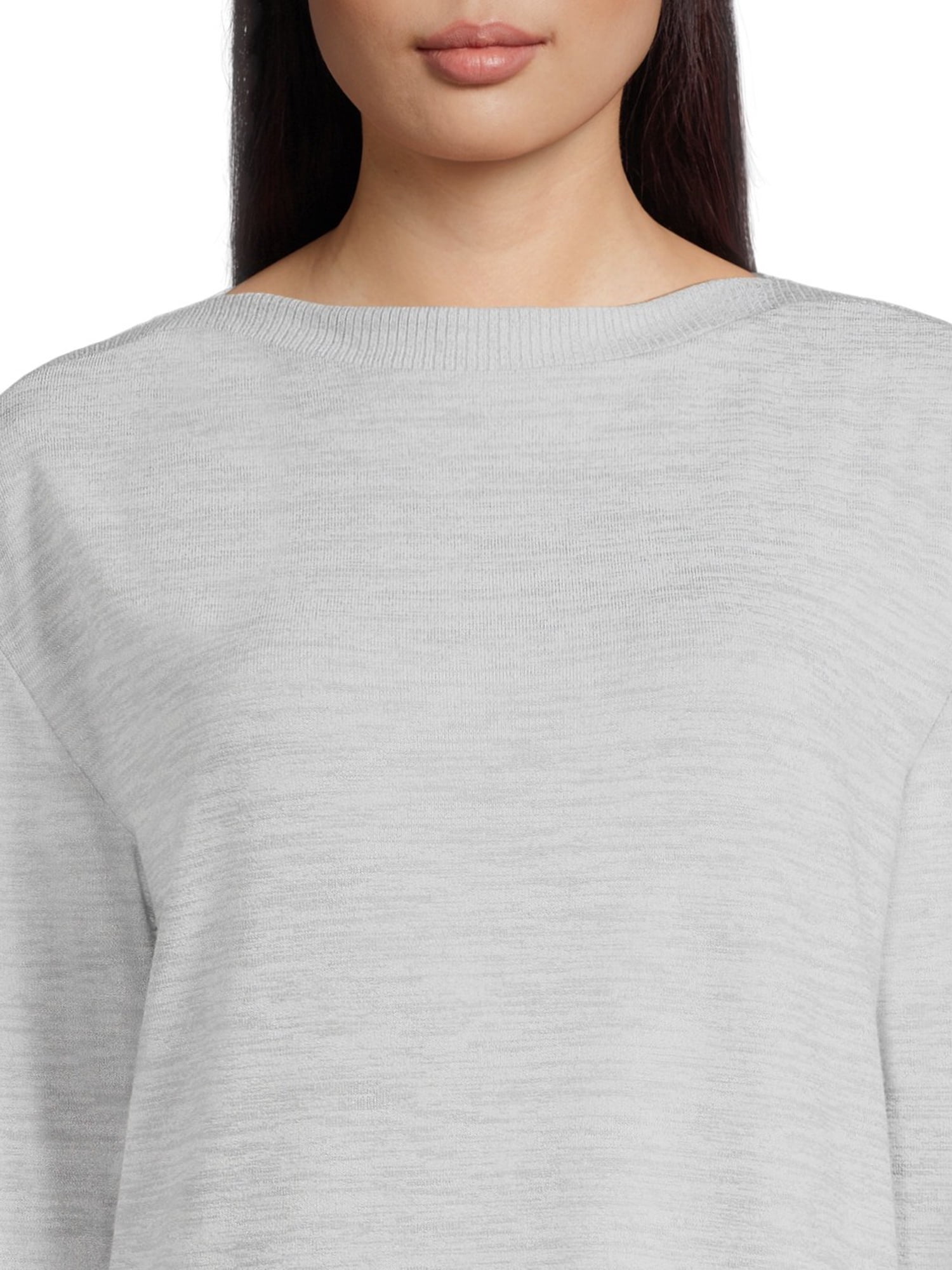 Time and Tru Women's Long Sleeve Boat Neck Top, Sizes XS-XXXL
