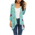 thumbnail image 1 of LOVZFMLL Cardigan pour Femmes à Imprimé Dégradé, Manches Longues, Ourlet Irrégulier, Cardigan Plissé, 1 of 5