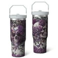 thumbnail image 2 of 1pc Halloween Skull 30oz Tumbler with Straw & Handle - Insulated Stainless Steel Cup | Holiday Gift for Man Women (Christmas, Valentine's, Birthday), 2 of 7