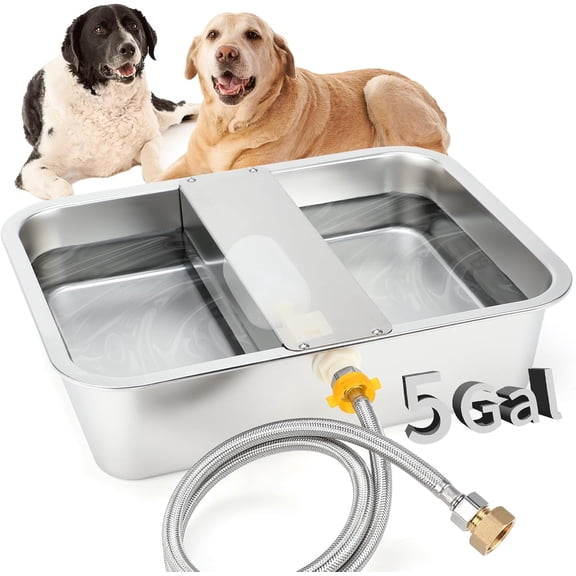 5 Gal Automatic Dog Water Dispenser, Stainless Steel Bowl for Dogs