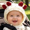 thumbnail image 2 of Wxirdiow Toddler Bonnet Baby Girls Boys Bonnet Cap Newborn Infant Soft Cotton Sun Hat Toddlers Breathable Christening Sun Protection Hat Red Size,2-15 Months, 2 of 6