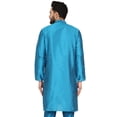 thumbnail image 2 of SKAVIJ Men's Tunic Art Silk Kurta Ethnic Indian Long Casual Shirt Party Medium Turquoise, 2 of 6