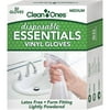 Clean Ones Essentials Disposable Vinyl Gloves, 50 count