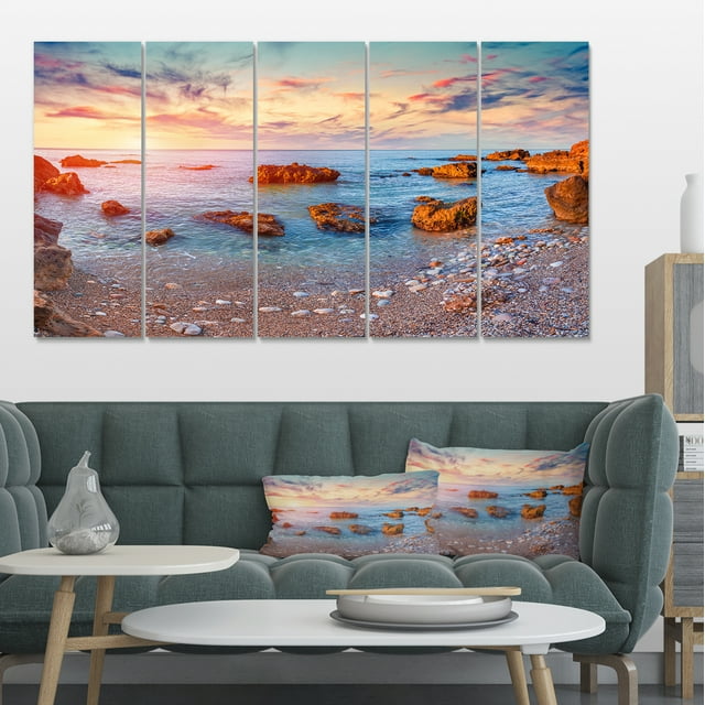 Lever de Soleil sur la Mer Méditerranéenne - Impression sur Toile de Photographie de Bord de Mer