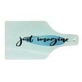 thumbnail image 2 of Inspirational Cutting Board, Words Just Imagine on Watercolor Effect Drop for Work Office Home, Tempered Glass Cutting and Serving Board, Wine Bottle Shape, Blue Black and White, by Ambesonne, 2 of 5