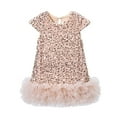 thumbnail image 2 of CAIVO Child Casual Dresses Mesh Party Dress For Girls Elegant Tutu Dress With Sequin Applique Celebration Versatile Short Sleeve O-Neck Sundress, 2 of 3