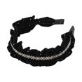 thumbnail image 4 of Unique Bargains 1 Pc Hairband Velour Rhinestone Hair Accessories for Women Black, 4 of 5