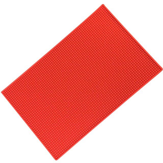 Alfombrilla para bar de PVC, almohadilla para taza de derrames, rectangular, antideslizante, café, vino, té, posavasos para cerveza, mantel individual, 15x30 cm, rojo Yuarrent LF0112-06B