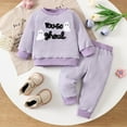 thumbnail image 2 of Weebloom Girl Outfit Halloween Set Striped Long Sleeve Pants Set With Embroidery Daily Wear Outdoor Activities Holiday Cute Girls Outfits Purple, 2 of 9